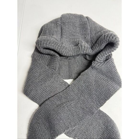Knitted Winter Balaclava Thickened One-Piece Scarf Cap Hooded Y2K One Size Gray main image 10